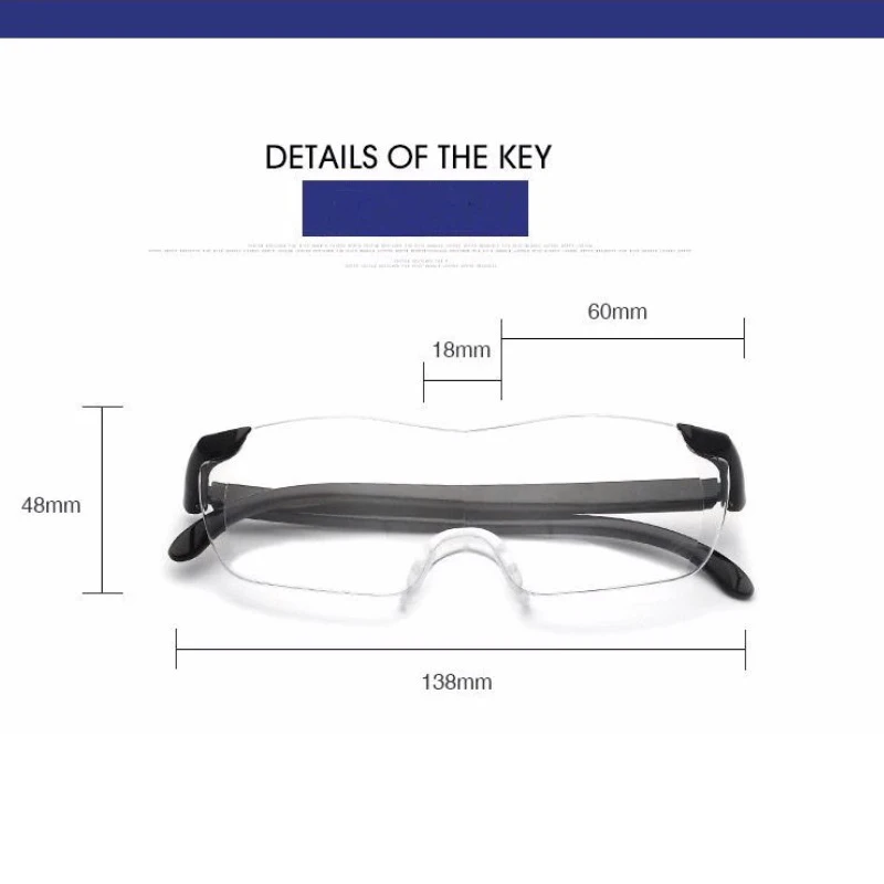 250 Degree Magnifier Eyewear Presbyopic Spectacles Magnifying Glasses Fashion Portable Glasses Magnifier