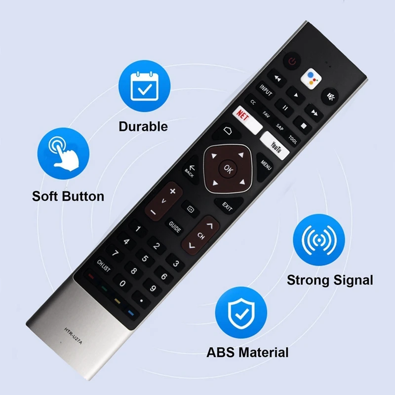 HTR-U27A HTR-U27E Replace Voice Remote For Haier 4K UHD Smart Android TV LE32K6600SG LE65K6600UG LE58U6900HQGA
