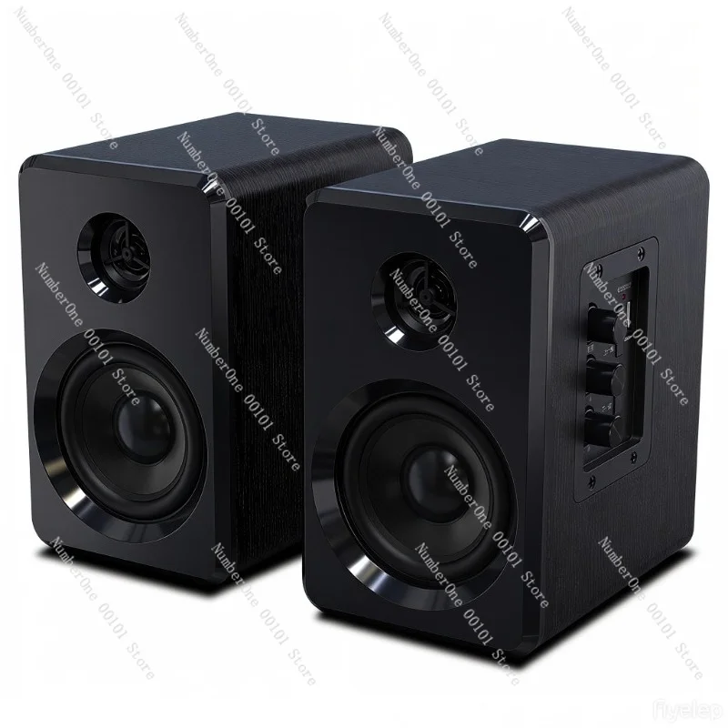 Wooden Desktop Bluetooth Speaker Active Powered Subwoofer Gaming Stereo Computer PC Sound Bar Home