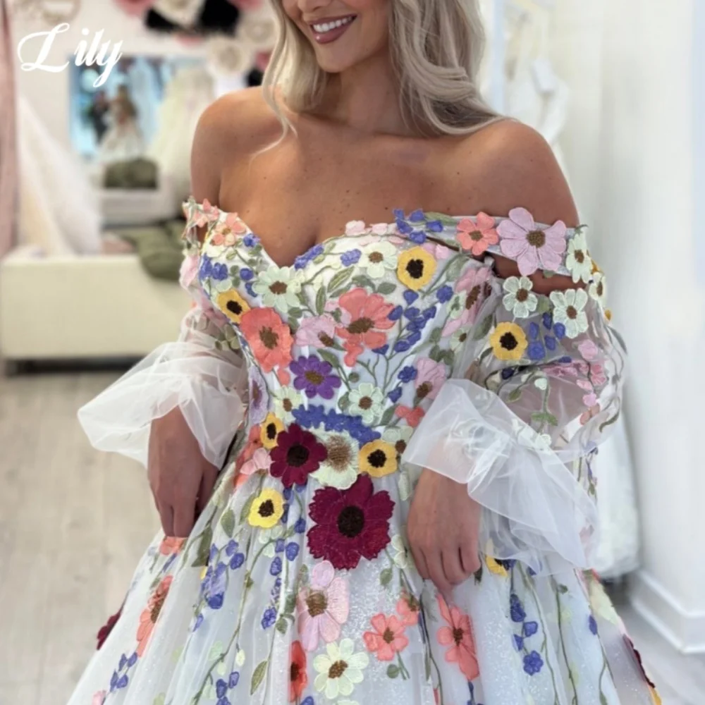 فساتين حفلة موسيقية أنيقة على الطراز الرعوي من Lily على شكل قلب بدون ظهر مزينة بفساتين سهرة على شكل حرف a فستان رسمي مخصص
