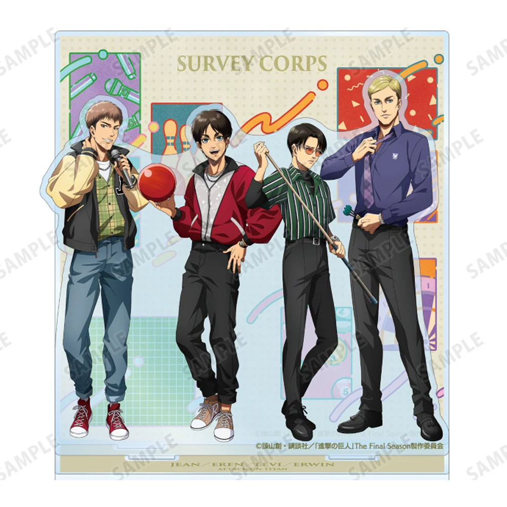 Anime Attack on Titan Eren Levi Hans Erwin Retro Fashion 15CM Acrylic Stand Keychain Desktop Display Fans Collection Gift