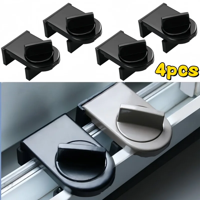 4Pcs Sliding Window Locks Sash Stopper Sliding Door Anti-theft Lock Adjustable Buckle Windows Stopper Lock Child Safety Limiter