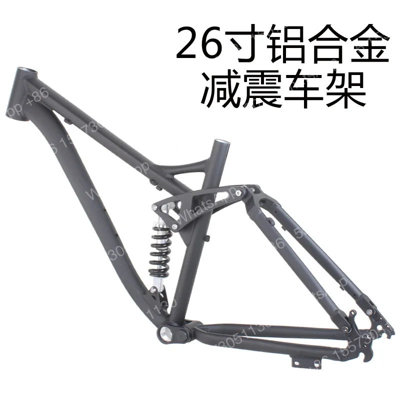 26 Inch Full Suspension MTB Bike Frame Aluminum Alloy 4 Bar Linkage Rear Shock Mountain Bike Frame Disc Brake QR