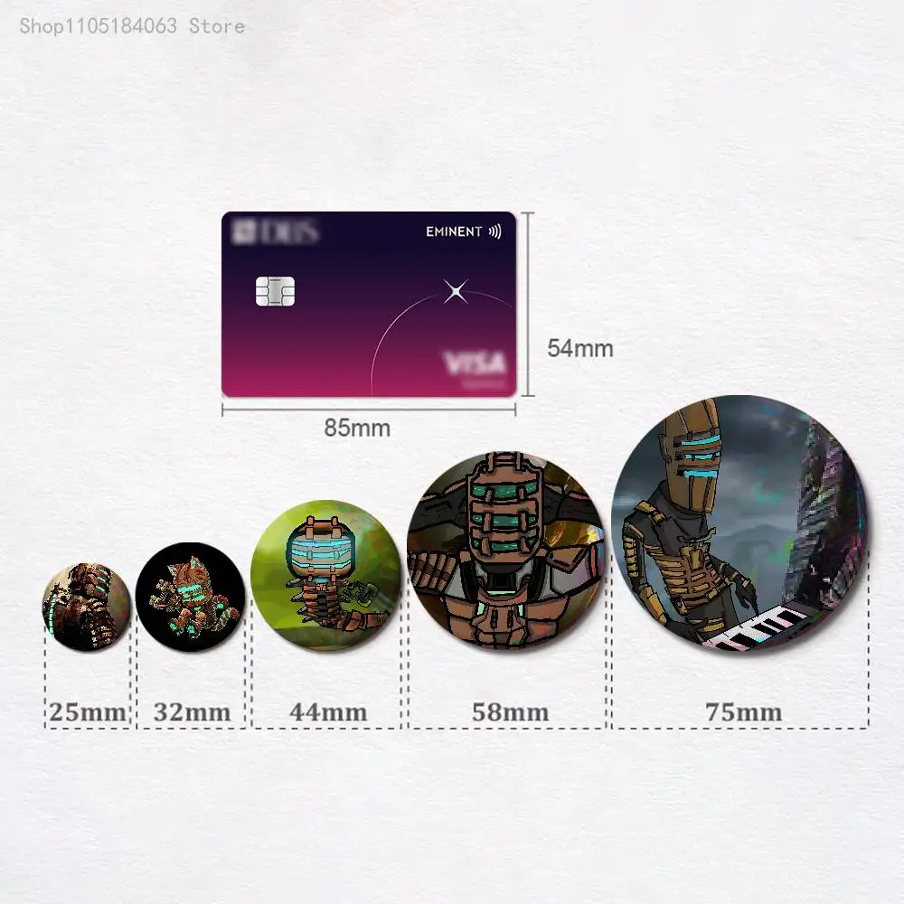 D-Dead S-Space I-Isaac C-Clarke 58mm 44mm HD Print Brooch Badges Pretty Derby Round Display Brooches Lapel Pins