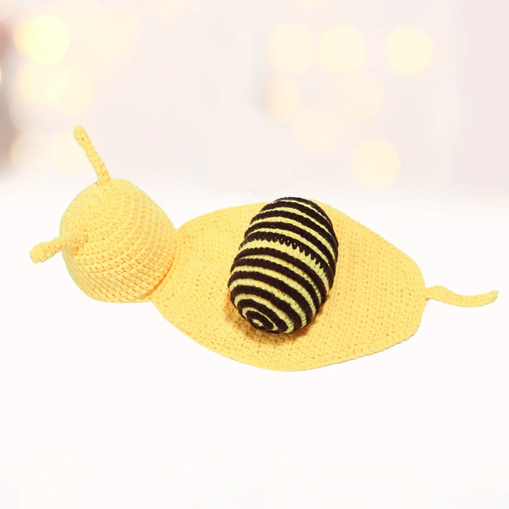 الوليد البومة ملابس الطفل محبوك قبعة مجموعة 0-6 متر للجنسين تنفس اليدوية زي فريد للصور الدعائم القهوة