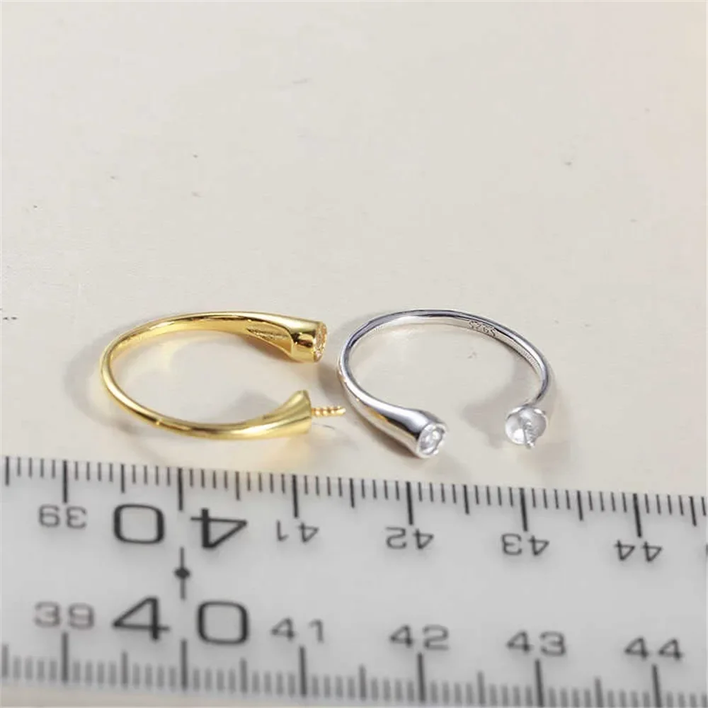 Solid S925 Sterling Silver Pearl Ring Settings Findings & Accessories - for Jewelry Making Bulk Wholesale Craft Supplies 8-12mm