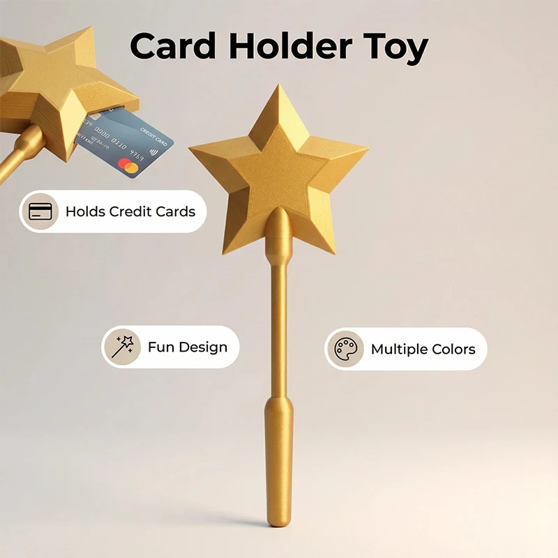 3D Printed Wand Tap To Pay, Star Magic Contactless Credit Card Holder, NFC Payment Wand, Tap-to-Pay Credit Card Wand