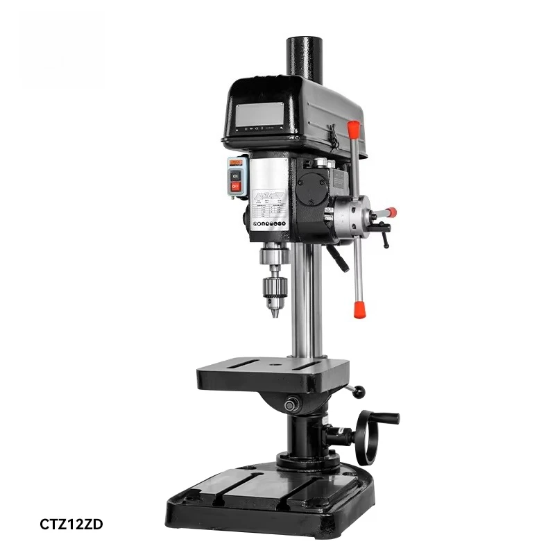 เครื่องเจาะขนาดเล็กแบบตั้งโต๊ะ รุ่น CTZ12ZD ความแม่นยำสูง ระดับอุตสาหกรรม พร้อมมอเตอร์ในตัว ระบบป้อนเอง ยี่ห้อ CTMACH