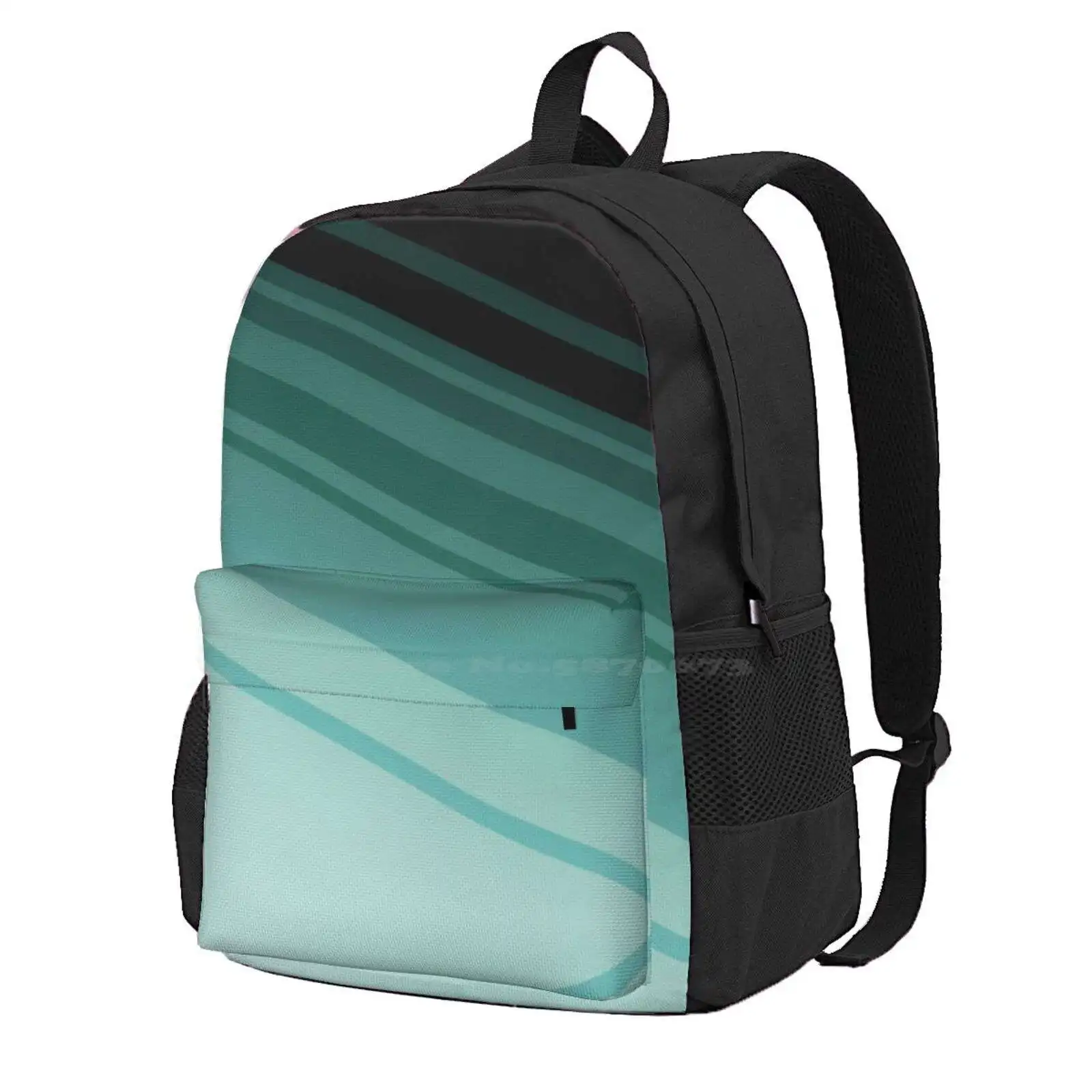 Abstract Design J52 - Teal Turquoise Hot Sale Schoolbag Backpack Fashion Bags Teal Blue Elegant Hue Emerald Green Dark Green