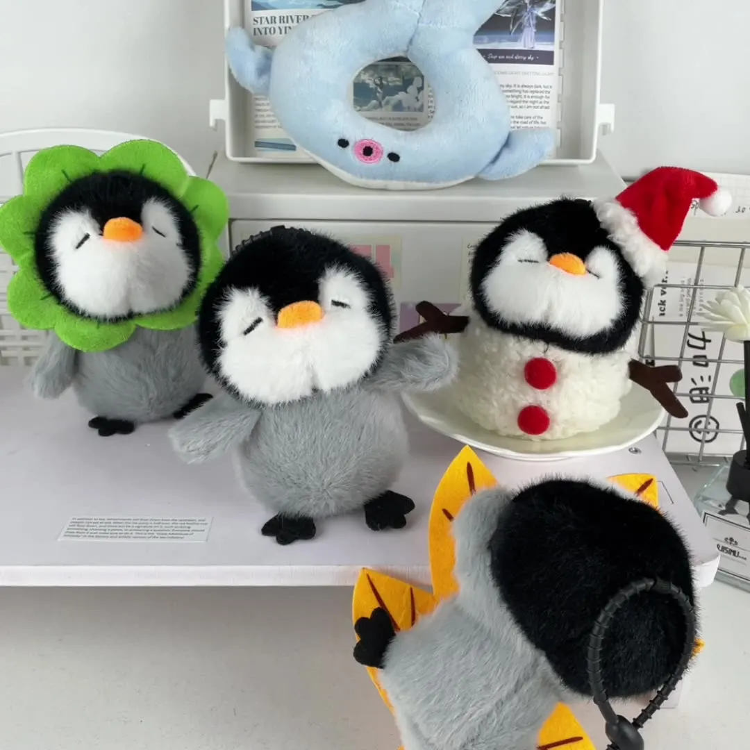 new Cute Creative Four Seasons Penguin Doll Pendant Plush Toy Swimming Circle Snowman Little Penguin Doll Bag Pendant Keychain