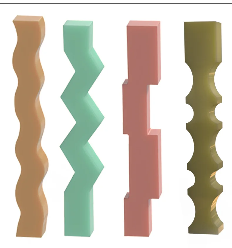 Special Shaped Long Pillar Candle Handmade Wave 5