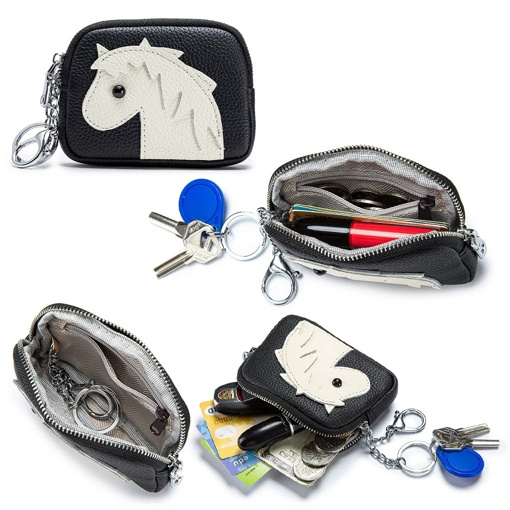 Creative Horse Animal Coin Purse Women's Mini Clutch Bag Leather Simple Lipstick Coin Storage Small Bag New Arrival