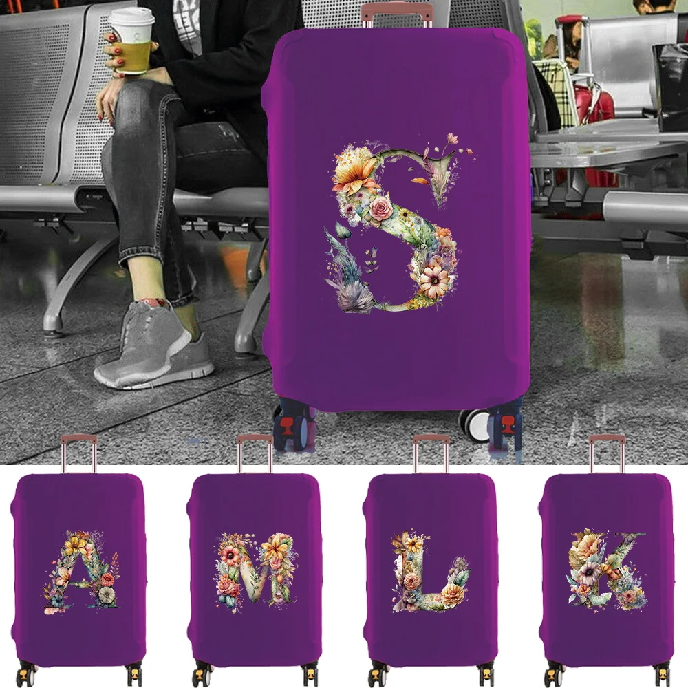 

Защитный чехол для багажа, модный 18-32-дюймовый чехол на тележке, подходит для серии с цветочными буквами, дорожные аксессуары, многоразовый пылезащитный чехол
