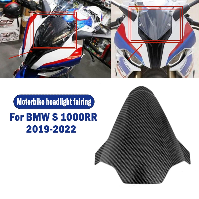 Motorcycle Accessories ABS Carbon Fiber Upper Front Headlight Fairing Cover For BMW S1000RR S1000 RR BMWS1000RR 2019 2022 2021