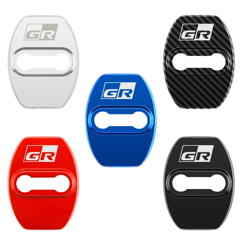 4pcs Car Door Lock cover Protect Buckle Cover Stickers For Toyota Gr RAV4 Yaris Hilux Prius Auris Corolla Camry Auto Accessories