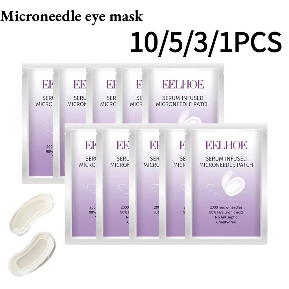 10/5/3/1pcs Mikronadel-Augen maske Hyaluron säure Augenklappe verdünnen Augenringe feuchtigkeit spendende Hautpflege Schönheit Gesundheit