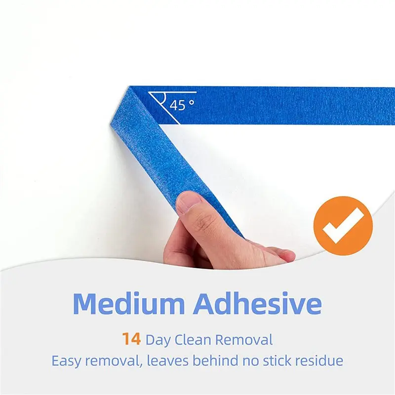 ABRU-Blue Painters Tape - 12 Pack X 1 Inch X 55 Yards, Crepe Paper Masking Tape, Paint Tape For Wall Painting, Crafts