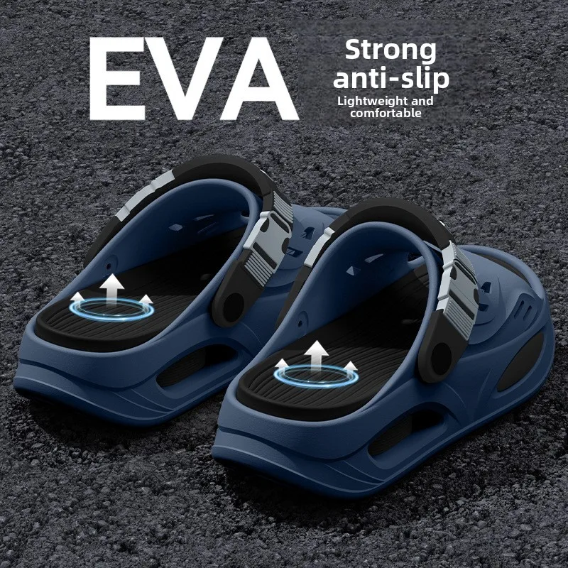 Anti slip and wear-resistant slippers for men's summer new style, with a feeling of stepping on feces while driving outdoors EVA