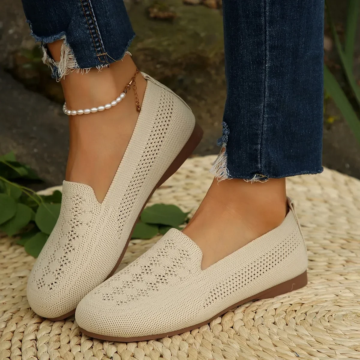 

Summer Mesh Breathable Flat Shoes for Women Breathable Lace Casual Loafers Comfortable Casual Lightweight Women Shoes Size35-43