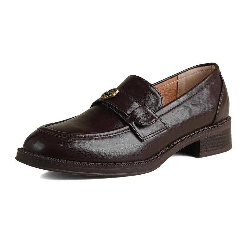 

AIYUQI 2026 New Women's Loafers Non-slip Slip-on Leather Shoes Women Plus Size Comfortable Spring and Autumn female Shoes