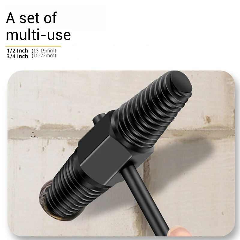 1/2 Inch 3/4 Inch Double Head Tap Broken Screw Extractor, Pipes Valve Faucet Broken Bolt Dual-use Water Pipe Screw Removal Tool