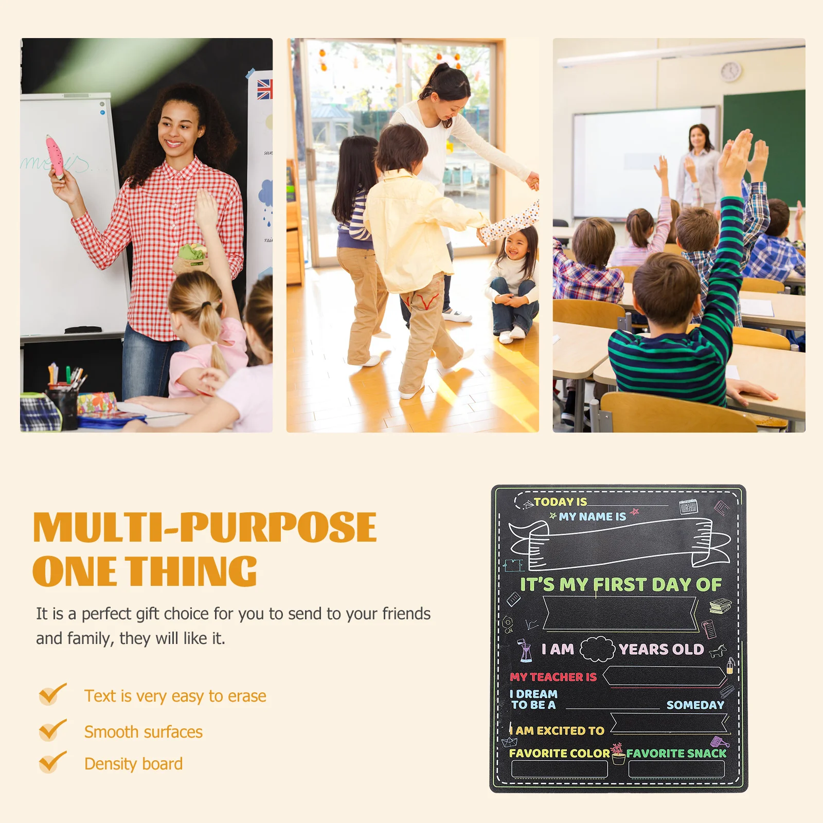 

Creative School Hanging Blackboard Printed Note Board Students Writing Density Message Board Smooth Easy Clean Graduation Photo