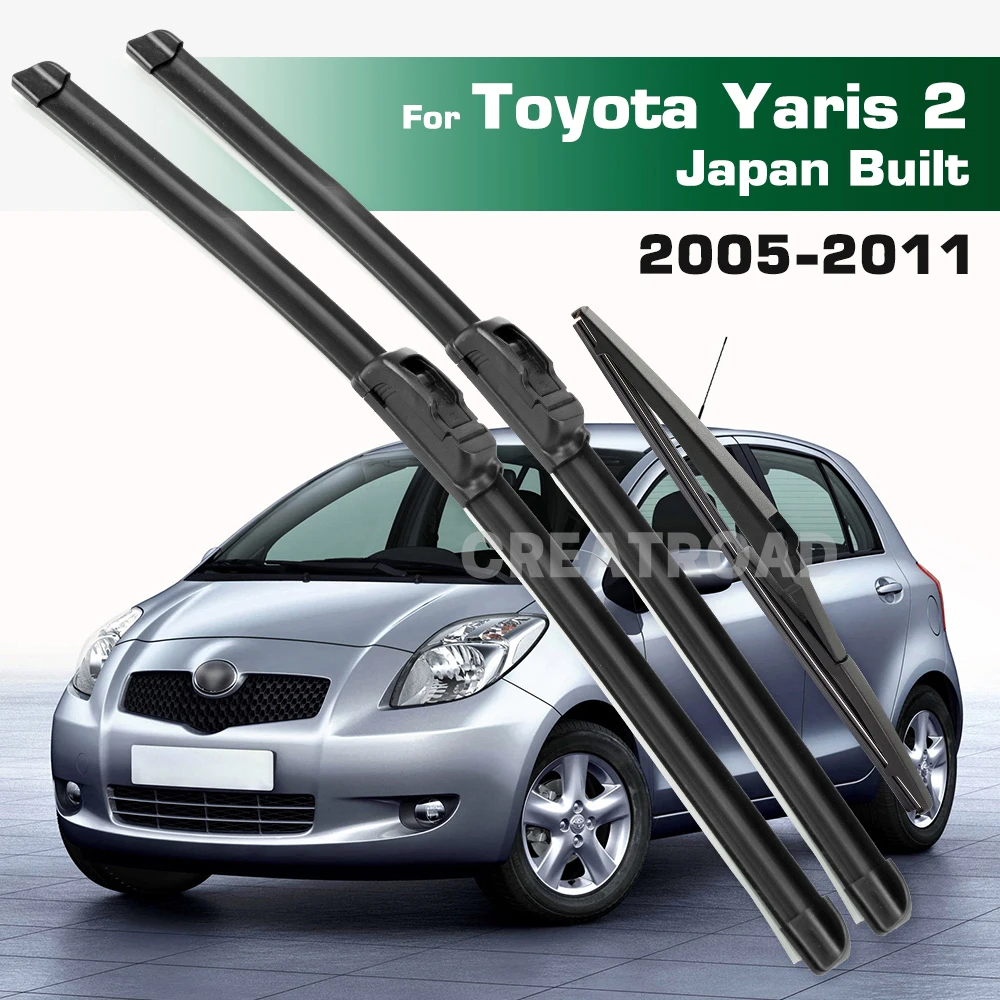 

For Toyota Yaris 2 Hatchback Japan Built 2005-2011 Wiper Front&Rear Wiper Blades Windshield Windscreen Window Brushes 24"16"12"