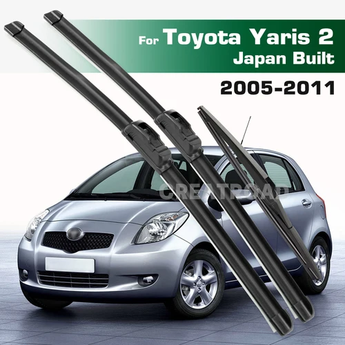 Para Toyota Yaris 2 Hatchback Japón construido 2005-2011 limpiaparabrisas delantero y trasero limpiaparabrisas cepillos de ventana 24 ""16"" 12""