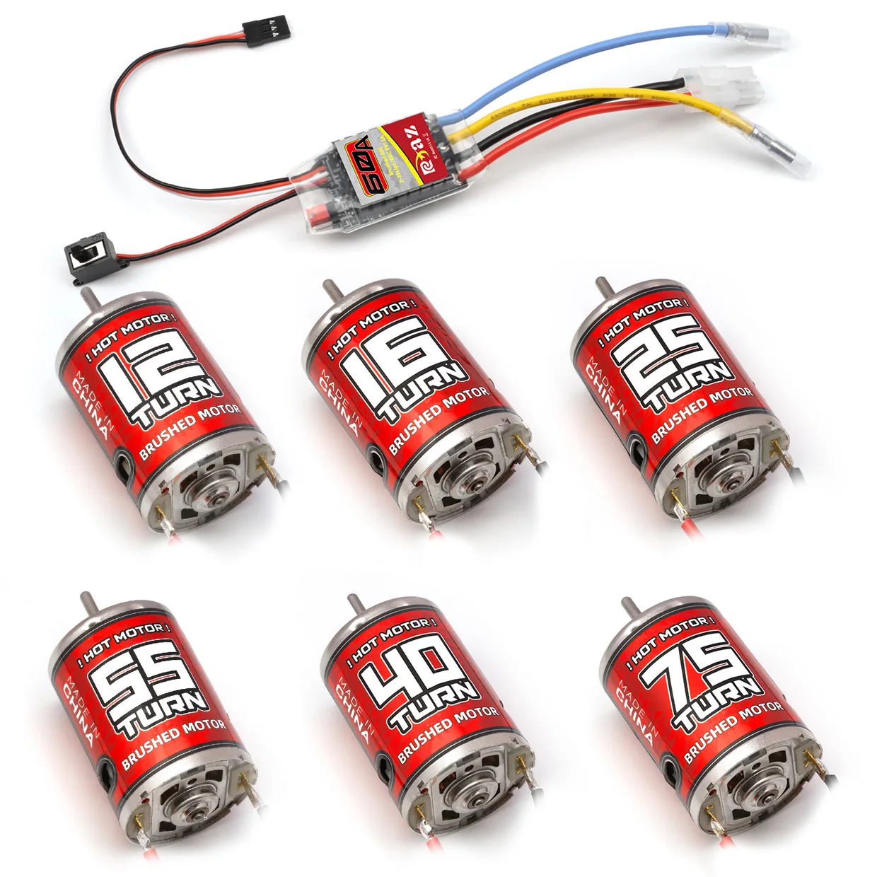 

RCXAZ 540 Матовый двигатель 12T-65T ESC 60A Комбинированный набор управления скоростью Hill Climb Drift Racing Водонепроницаемый для 1/10 RC Cralwer Car/Boat