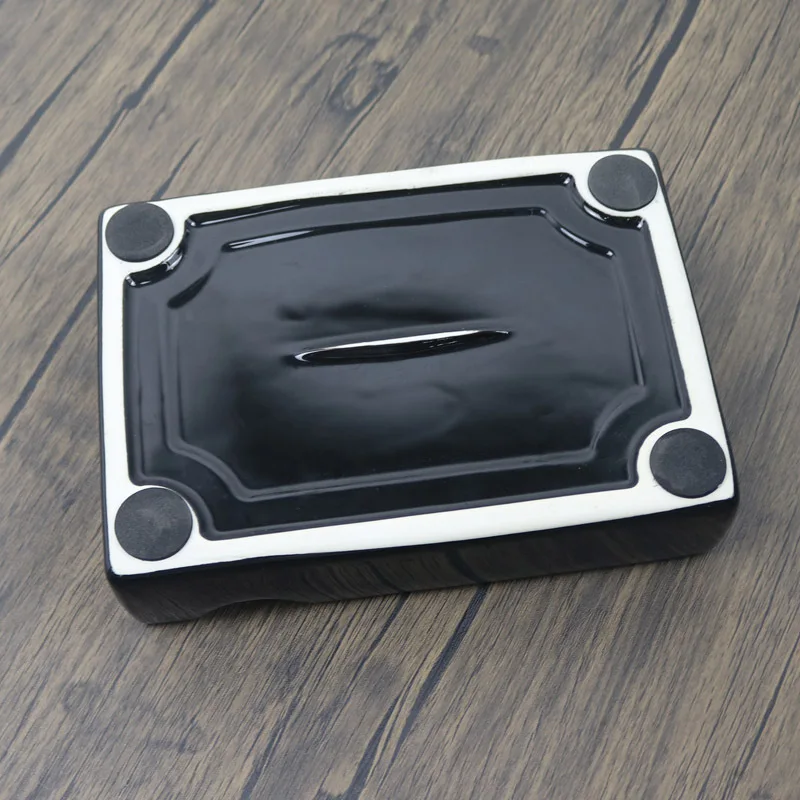 Ceramic Four-Slot Cigar Ashtray, Large Square Ashtrays, European Cigarette, Tobacco Accessories, Living Room Decoration