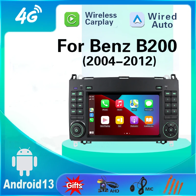 7 "لمرسيدس بنز B200 فيتو W639 فيانو B-Class W169 W245 Carplay أندرويد السيارات الوسائط المتعددة مشغل فيديو GPS واي فاي راديو السيارة #1