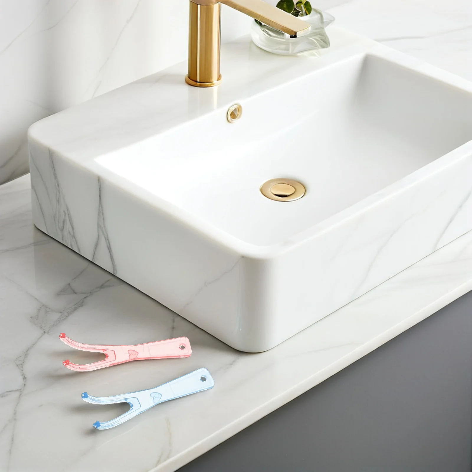 

2pcs Dental Floss Holders Pp Material Non-Slip Grip Easy Back Teeth Access Reduces Gingivitis Floss Pick Rack Dental Flosser