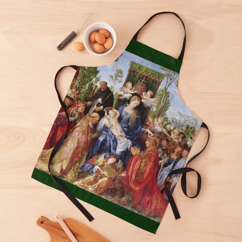 Albrecht Durer - The Festival Of The Rosary Apron work ladies kitchen woman christmas kitchen cloths Apron