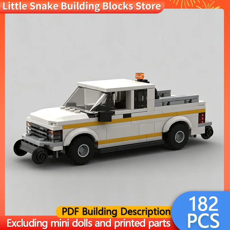 City Car Model MOC Building Bricks Hi-Rail Utility Pickup Truck Modular Technology Gifts Holiday Assemble Children Toys Suit