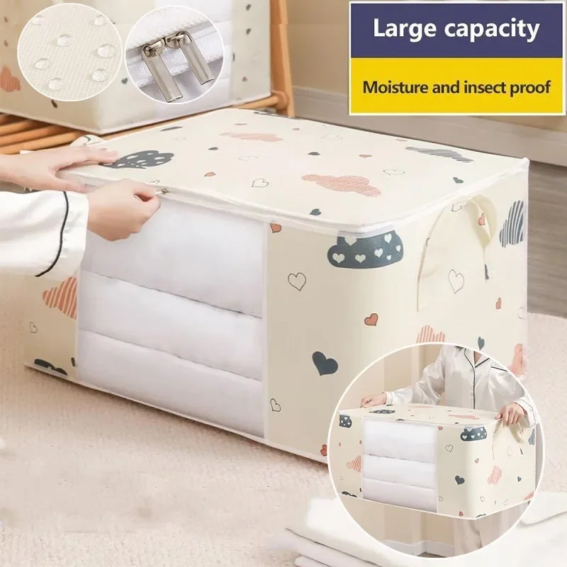 

Quilt Clothes Storage Bag Big Capacity Duvet Blanket Sorting Bags Dustproof Closet Under-Bed Storage Moisture Proof Organizer