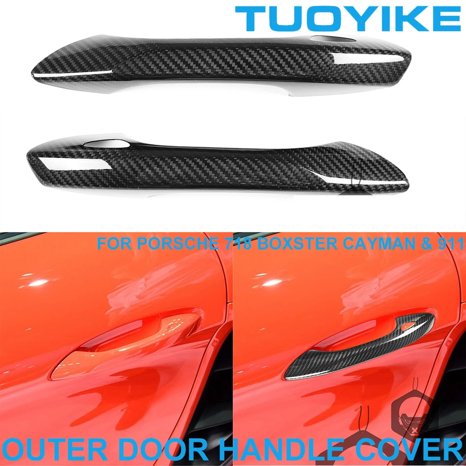 Real Carbon Fiber Inner Door Handle Bowl Cover Trim For Porsche Taycan Real Carbon Fiber Inner Door Handle Bowl Cover Trim For Porsche Taycan