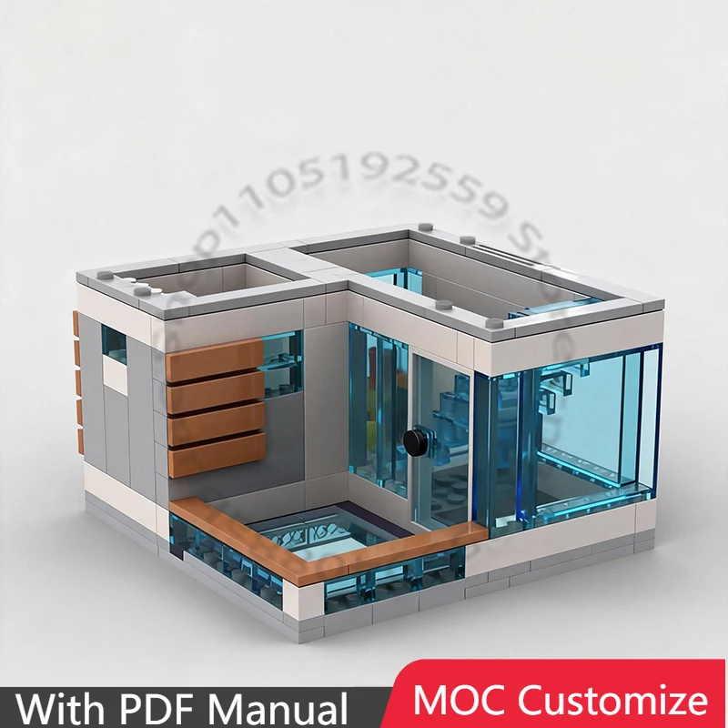 605개 조립식 모듈형 현대식 가족 주택 MOC 맞춤형 모듈 빌딩 블록 기술 모델 DIY 휴일 장난감 선물