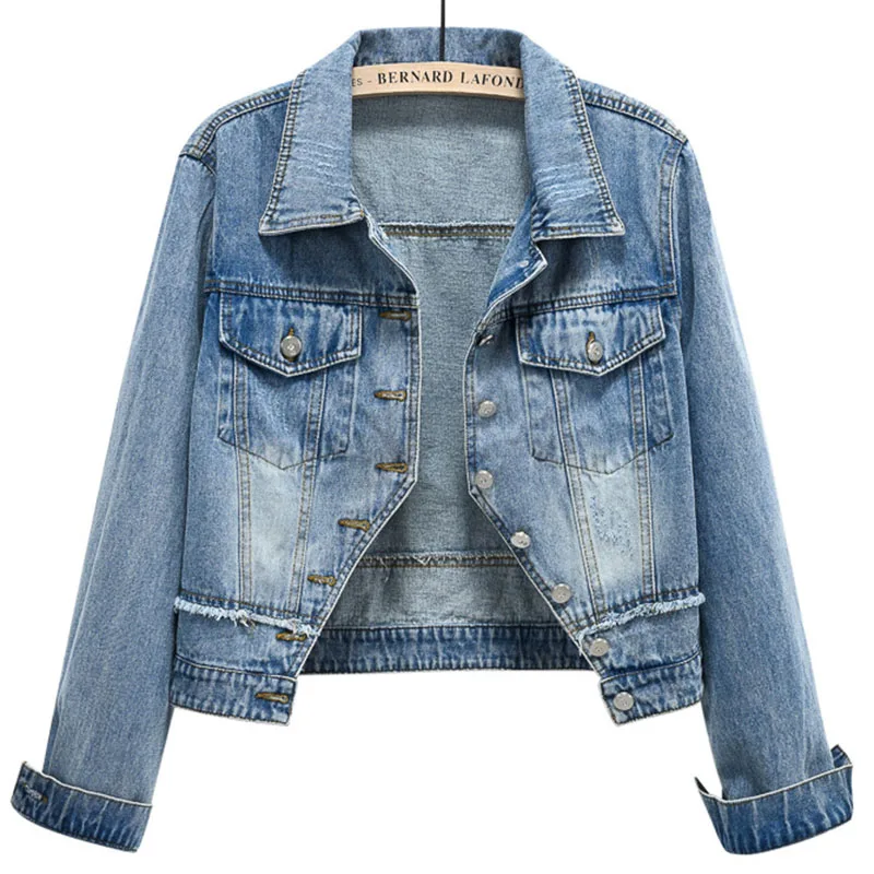 

2024New Autumn Women Denim Jacket Vintage Long Sleeve Jeans Short Jacket Female Casual Cowboy Coat Outwear Overwear Top Clothing