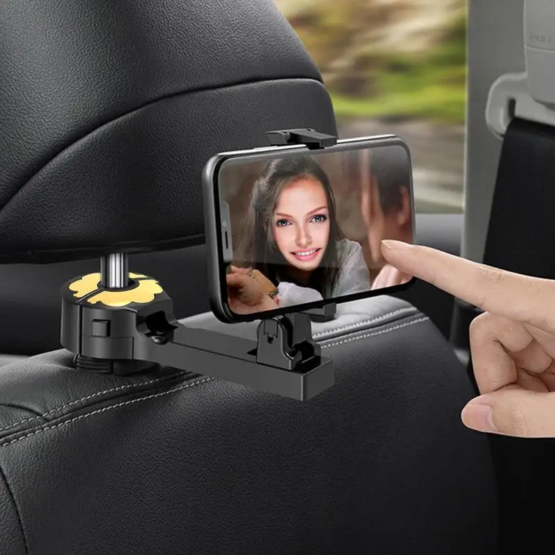 Car 2 In 1 New Headrest Hook Phone Holder Car Hanger Portable Seat Back Hiding Hook Auto Accessories