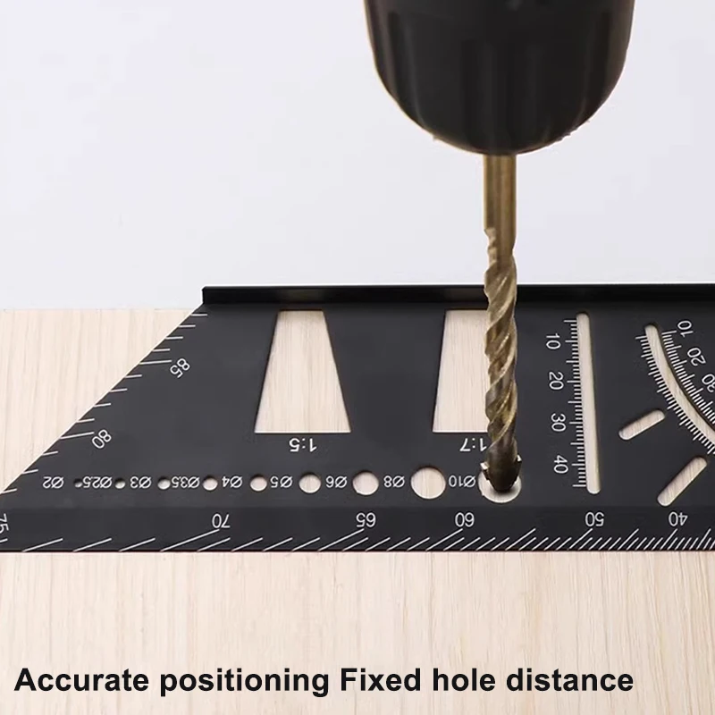 Multifunctional Locate Carpenter Angle Ruler 3D Miter Angle Measuring Tool Perforated Positioning Ruler 45 90 Degree Lines Ruler