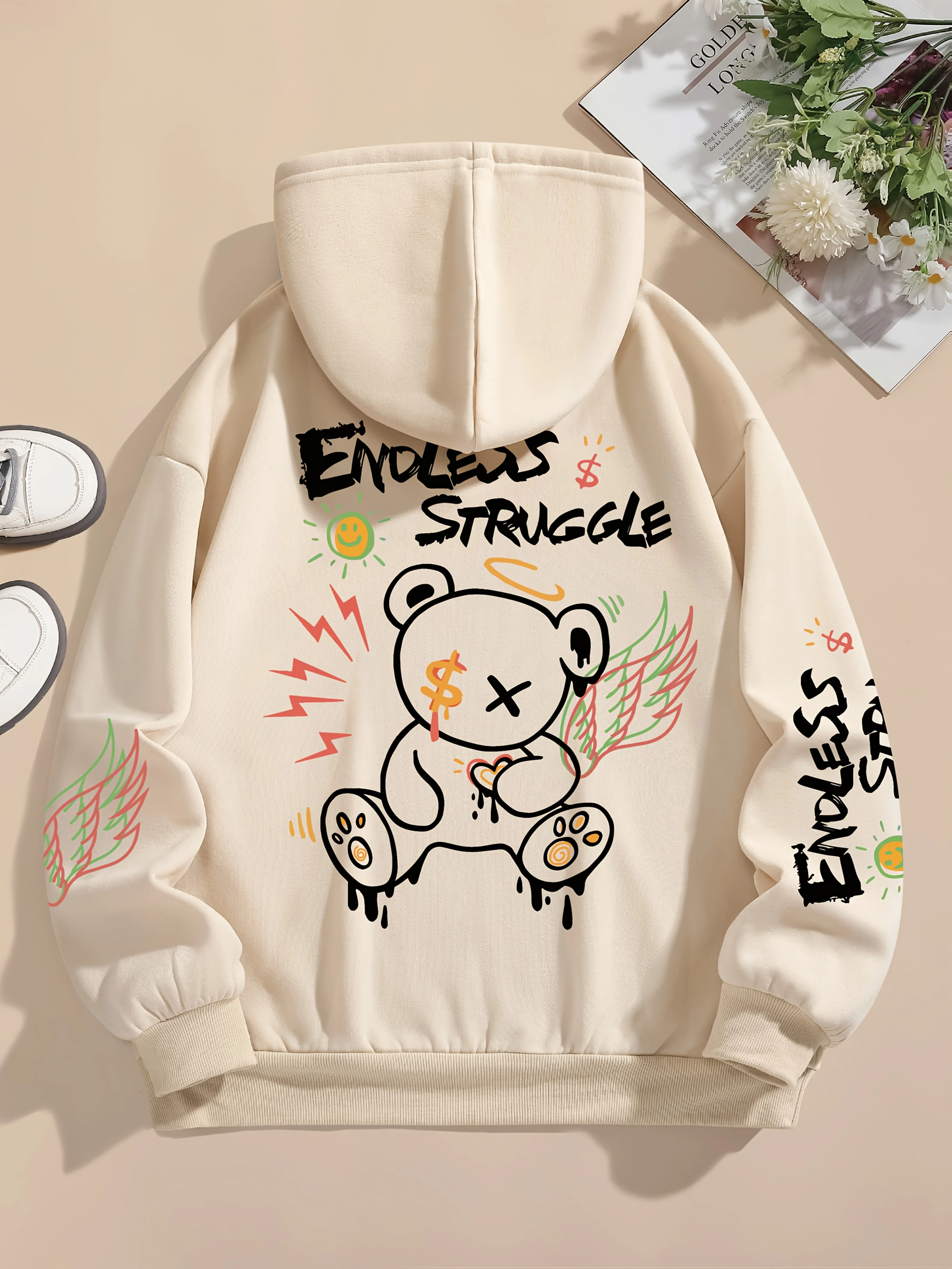 قميص البلوز الرجالي الجديد لربيع وخريف 2025 مناسب للبشرة وناعم كاجوال وعصري يتميز بطبعات الدب