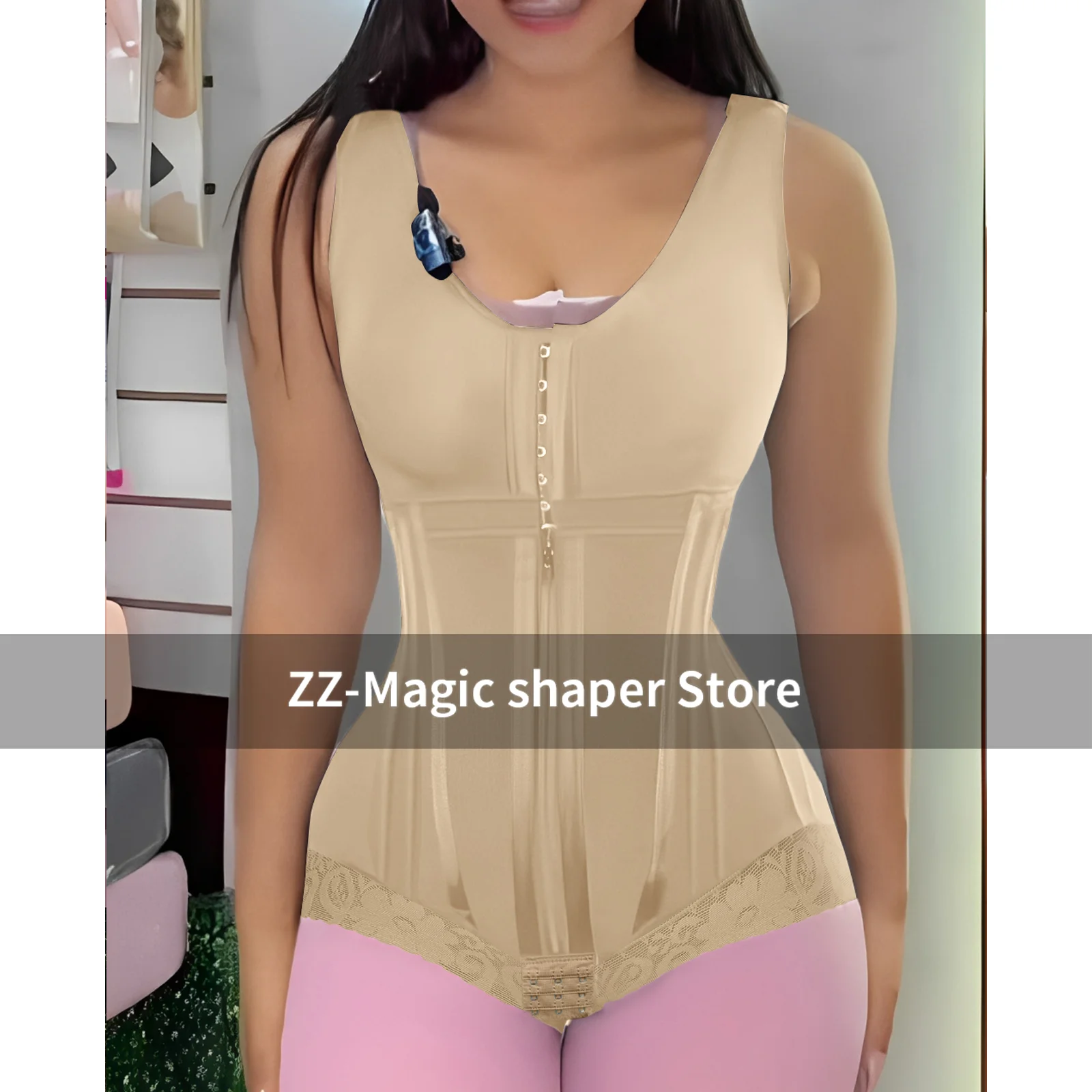 

2025 Women's Front-Breasted Slimming Tummy Control Abdominal Control Shapewear With Bra Butt Lifter New Flat Belly Bodysuits