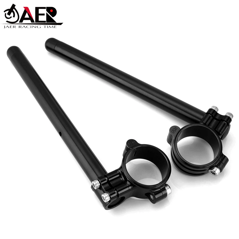 Motorcycle Handlebar CNC 33 35 37 41 43 45 47 48 50 51 53 54 55 mm Clip On Ons Fork Handlebars Adjustable Clamp Cafe Racer