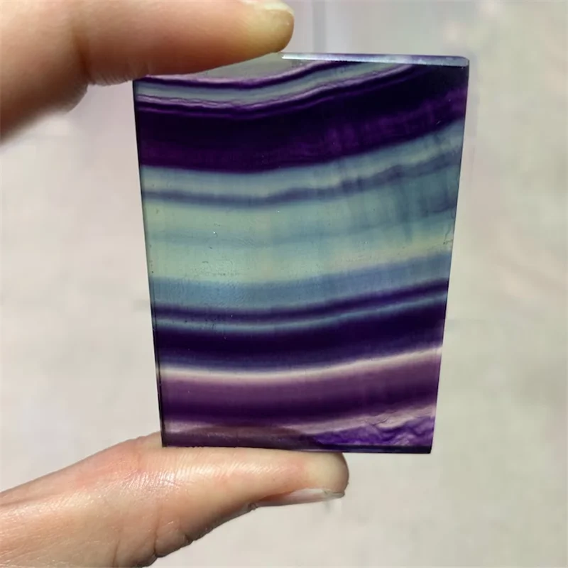 Natural Fluorite Rectangle Flat Back Cabochon/Pendants, Healing Crystal, Rainbow Fluorite/Fluorite Charm