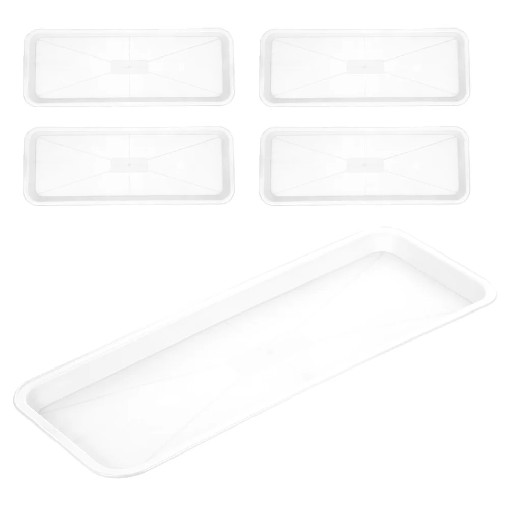 

5pcs Plastic For Plants Rectangular Saucer Drip Tray Water Catcher Flower Pot Tray Bonsai Garden Window Sill Planter Accessory