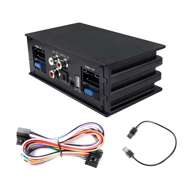 

4x50W Car Amplifier AUX Optical Coaxial Input Car Amplifier with 16 Pin Cable Digital Processor