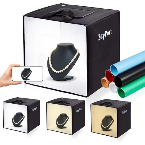 फोटो लाइट बॉक्स फोटोग्राफी 12x12 फोटो स्टूडियो लाइटबॉक्स 120 एलईडी लाइट्स के साथ आभूषण और छोटी वस्तुओं के लिए 6 बैकड्रॉप्स उत्पाद फोटो 8 best sales फोटो लाइट बॉक्स - №6