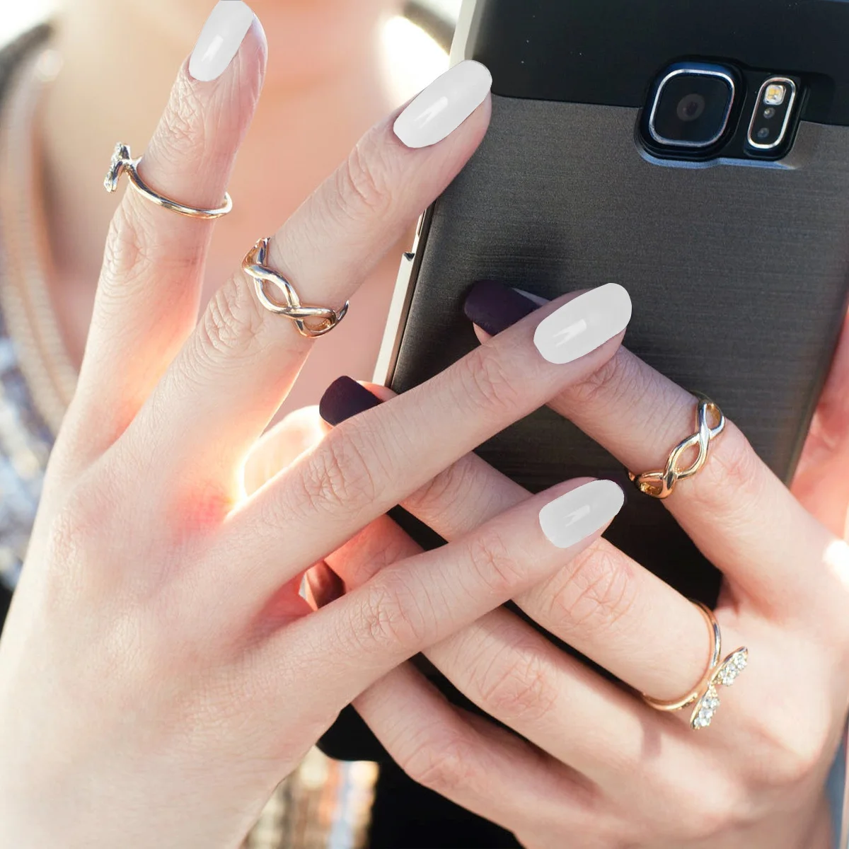 

1Set Fake Nails Nail Tips Natural Color Safe Material Easy Use Nail Art DIY Stickers for Holiday Events Fake Nails