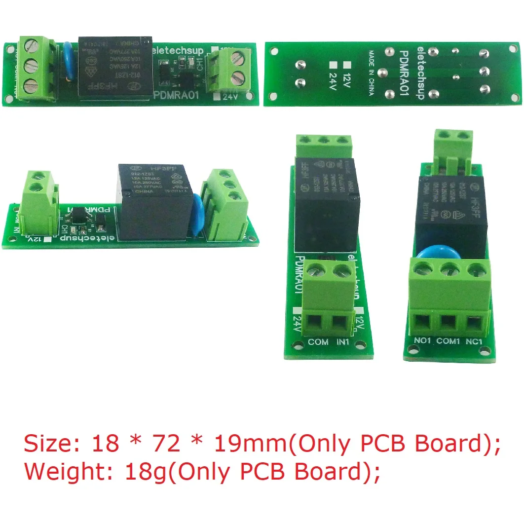 PDMRA01 Single Channel PLC Relay Board Amplifier Module for DC 12V/24V NPN PNP Signal Switching