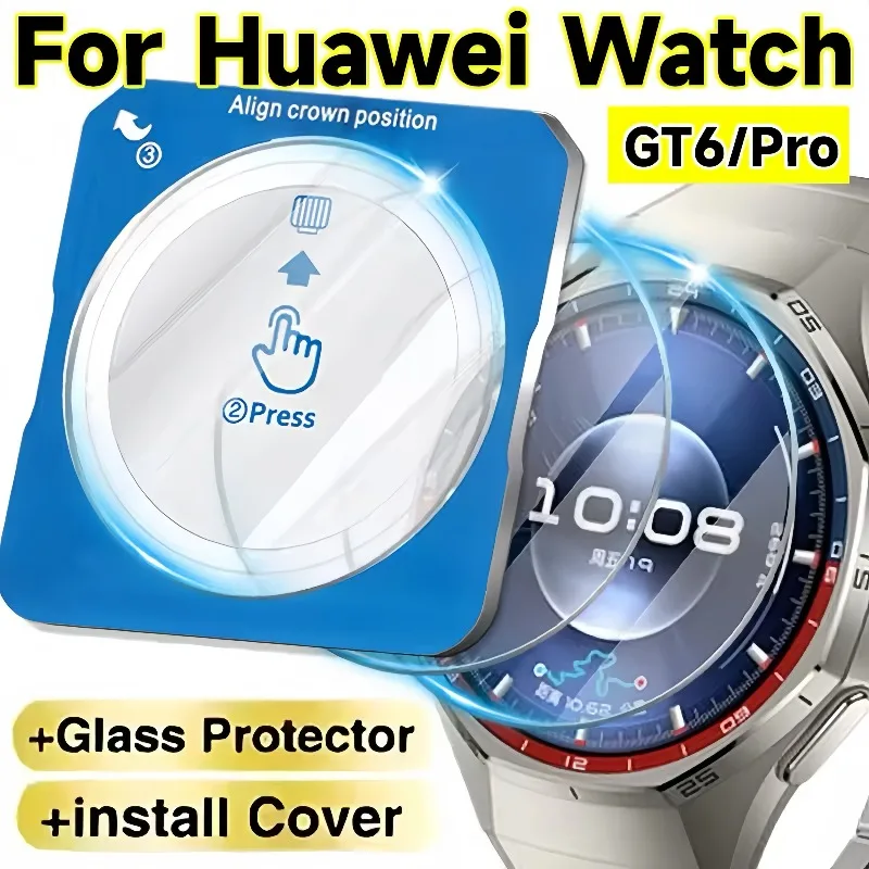 

Для Huawei Watch GT6 GT6Pro Защитная пленка для экрана с локатором Простой в установке комплект 3D изогнутое HD прозрачное закаленное стекло для GT6 41 мм 46 мм